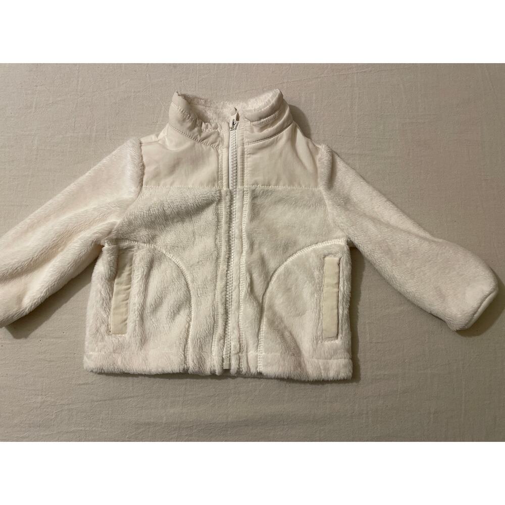 The Children's Place Kids Size 6-9 Months Full Zip Jacket Fuzzy Coat Cream NWT‎